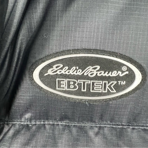 EDDIE BAUER EB TEK Goose Down Men's Black Puffer Vest Size Medium Full Zip - Picture 3 of 9
